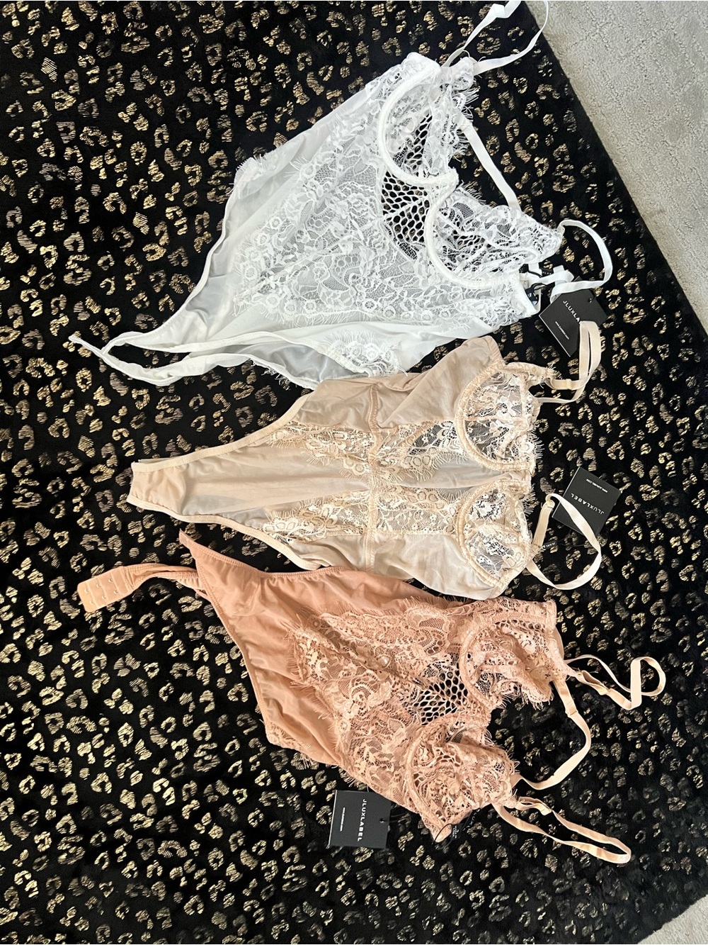 Lulu's White, Nude & Blush Lace Bodysuit Set - 3 Pack